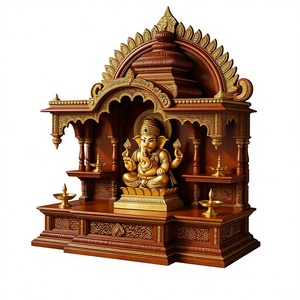 Large Wooden Durga Pooja Mandir for Temples Customized Pooja Mandir in SolidTeak Wood For Home Decor Designer Hindu Pooja <b>Unit</b> - Product Image 6