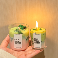 Bougie parfumée artisanale de luxe au café glacé, bougie réaliste en forme de tasse de latte, bougie dessert pour la décoration intérieure, cadeau romantique, commande en gros