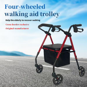 折り畳み式軽量ウォーカーローレーター、ハンドルブレーキ付き高齢者が歩行し、座席付き - Product Image 6