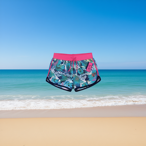 Sf61 Pantaloncini da Donna con Stampa Tropicale ad Asciugatura Rapida in Spandex e Poliestere con Coulisse in Vita, Costume da Bagno Casual con Tasche - Product Image 2