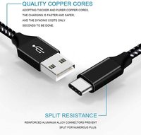Lot de 3 ou 5 câbles USB Type-C 2.4A pour Samsung Google, câble de données haute vitesse en nylon tressé, cordon USB