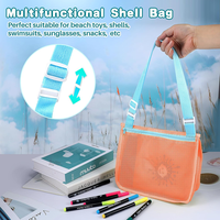 Sac de plage léger en maille avec bandoulière réglable, sac de rangement pour coquillages et jouets pour enfants, idéal pour les voyages à la plage