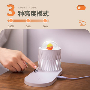 <b>Wireless</b> Charging Night <b>Light</b> Led Touch Control Round Bedside Lamp For Bedroom White Dono Pink Tofu 2000 Ma Usb Power - Product Image 2