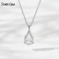 Collier en diamant cultivé en laboratoire Starsgem, 1,06 ct, forme poire, couleur D, VS, plaqué or massif 10 carats, vintage, cadeau de fiançailles pour femme