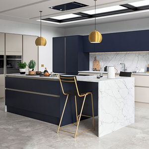 Sơn Mài Đương Đại Cong Định Hình Sẵn Sàng Để Lắp Ráp Tủ Bếp Hiện Đại Sản Xuất Tại Trung Quốc Bếp Tủ Với Đảo - Product Image 3