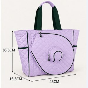 Factory Custom Luxury Oxford Pickleball Tennis Racket Tote Bags Large Capacity Women Sports Beach <b>Handbag</b> Zipper Closure - Product Image 3
