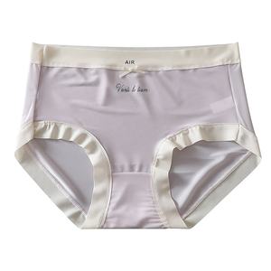 Braguitas de mujer de seda helada sin costuras, ligeras, de tiro medio, transpirables, cómodas, sexys, con estampado de letras, para chicas jóvenes. - Product Image 5