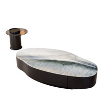 Nouvelle table basse en pierre frittée irrégulière 2026, table à thé de luxe haut de gamme pour petit salon, mobilier de maison