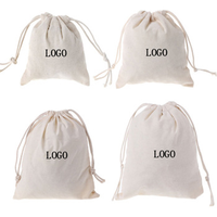 Pochette en coton écologique avec logo personnalisé, sac en toile de coton calicot imprimé avec cordon de serrage double