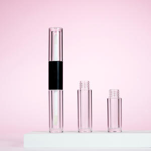 Contenant de brillant à lèvres double face transparent à marque privée MLM avec applicateur double embout, flacon en plastique, tubes de brillant à lèvres personnalisés - Product Image 1