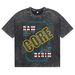 T-shirts amples et colorés pour hommes, imprimés DTG, respirants, personnalisés, effet délavé, teints en pièce, streetwear, en coton, pour la vente en gros - Product Image 1