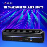 CHINBEST DMX512 Projecteurs Laser Pleine Couleur à 6 Têtes IP20 AC90-240V pour DJ, Scène, Discothèque, Bar, Durée de Vie 50000 Heures, Intensité Réglable