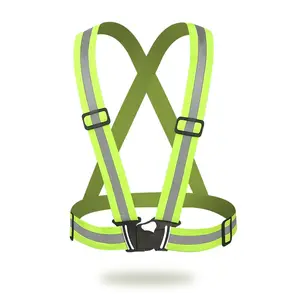 Factory Wholesale Sport Reflective Adjustable Running Vest For Night Running Green Orange Pink Night Run Reflective Belt