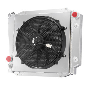Radiador GTGMOTO de 3 Filas y Ventilador con Cubierta para <span class=keywords><strong>Ford</strong></span> <span class=keywords><strong>Bronco</strong></span> Base <span class=keywords><strong>1966</strong></span>-1977 3.3L L6 5.0L V8 - Product Image 1