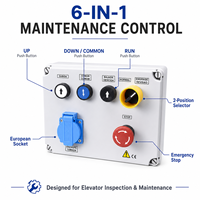 Boîtier d'inspection d'ascenseur XDL11 6 trous IP65 10A 220V, prise européenne en plastique, arrêt d'urgence, station de contrôle d'entretien d'ascenseur