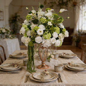 DKB Wedding Centerpieces <b>Table</b> Decorations Flower Ball Centerpieces Silk Rose Green White Flower Balls for Wedding Decoration - Product Image 1