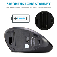 Mouse Nirkabel Gaming Vertikal Mouse BT Isi Ulang Mouse Komputer USB Mouse Tegak Desktop Ergonomis 1600DPI untuk Kantor Rumah