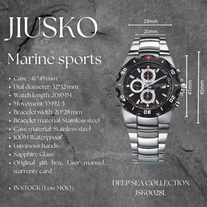 Montre de plongée pour homme haut de gamme 10 ATM, logo personnalisé OEM, montres de plongée en acier inoxydable pour homme - Product Image 2