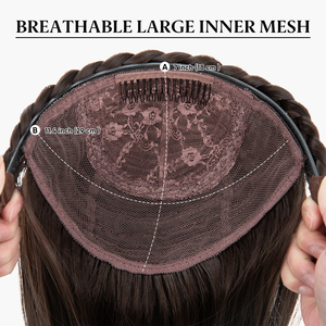 Perruques Bandeau à Ondes Longues Synthétiques en Gros avec Bandeau Tressé, Mi-Perruque Résistante à la Chaleur, Mi-Perruque Cerceau à Cheveux - Product Image 4