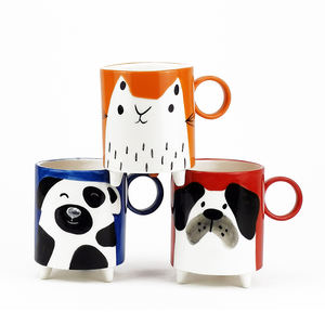 Vendita calda squisita dipinto a mano carino modello di cane tazza di <span class=keywords><strong>caffè</strong></span> con O-a forma di finitura smaltata manico e gambe per uso domestico e giardino - Product Image 1