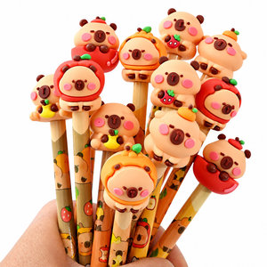 Lápices de madera HB con diseño de capibara 3D, goma de borrar y figuras de frutas (naranja y manzana) para estudiantes, kit de regalo de papelería para <span class=keywords><strong>dibujo</strong></span> y escritura. - Product Image 4