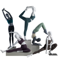 Exhibición de ropa Maniquí de Yoga de cuerpo completo Cabeza de huevo Fibra de vidrio Sentado Mujer Yoga Pose Maniquí deportivo