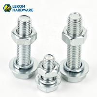 Boulons hexagonaux HDG DIN 933 de l'usine chinoise LEKON, M8 M12 M16, grade 8.8, pour supports de montage solaire et lignes électriques