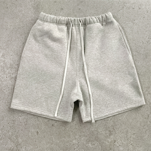 Shorts de jogging pour hommes avec logo personnalisé, cordon de serrage, style streetwear, en coton épais et respirant, décontractés - Product Image 4