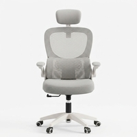 Chaise de bureau ergonomique en maille, réglable en hauteur, pivotante, avec support lombaire et appui-tête, pour la maison et le bureau de direction