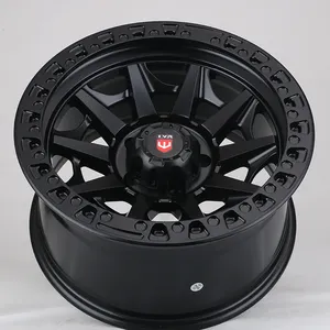 Rueda modificada todoterreno para SUV 4x4, 17 x 9j pulgadas, color negro, 6x139,7, diseño cóncavo vintage de malla, 5x127