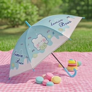 Petit parapluie pour enfants semi-automatique de dessin animé frais poignée <span class=keywords><strong>en</strong></span> plastique 90cm diamètre ouvert 8k côtes Polyester matériel extérieur - Product Image 2