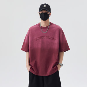 Camisetas de Verano para <span class=keywords><strong>Hombre</strong></span>, Estilo Retro, Corte Holgado, Manga Corta, Estilo Urbano, Personalizadas OEM/ODM - Product Image 5