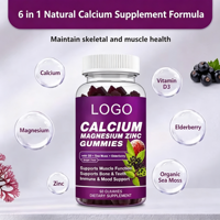 Gummies sans stévia ajoutée, sucrées au fruit du moine, érythritol, sirop de maïs, faibles en sucre, enrichies en calcium, magnésium et zinc