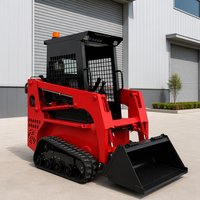 Chargeuse compacte sur pneus mini CE standard d'exportation, commande par joystick, moteur diesel, polyvalente pour travaux de jardinage