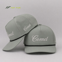 Casquette de golf personnalisée de haute qualité à 6 panneaux, en nylon, avec logo perforé au laser, séchage rapide, respirante, pour l'entraînement au golf