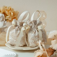 Bijoux de noël sac cadeau bonbons dragée sac à cordon pour la maison vacances fête bricolage décorations de mariage pour le shopping