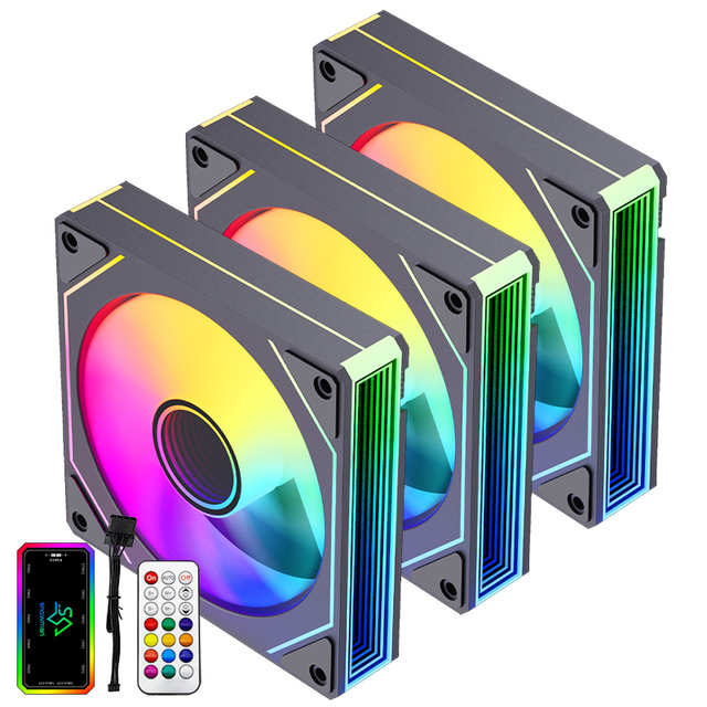Snowman 12cm RGB Case Fan LK120 High Cost Performance Infinite Mirror Long Lasting Quiet & Stable PC Fan Computer Store Supply