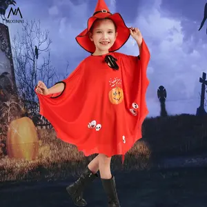 MXN 58新しいハロウィーンの装飾ユニフォーム、子供用コスチュームマントケープコスプレコスチューム、魔女カボチャコスチュームハロウィンコスプレ