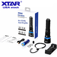 Lampe de plongée XTAR DH1 1600LM Puissance réelle 5 °   Lampe de plongée étanche IPX8 à faisceau ultra-étroit, portée 355 m, stock US
