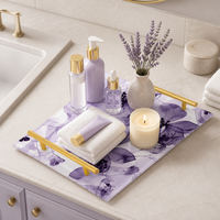 Plateau de rangement multifonctionnel rectangulaire moderne personnalisé pour maquillage, cosmétiques et bijoux – Idéal pour la maison, les fêtes et les cadeaux