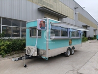 Etodevice 5.5M Remolque de Comida Móvil de Doble Eje con Ventanas de Servicio Cuadradas Grandes, Totalmente Equipado, para Comida Rápida