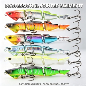 Señuelo de Pesca Multiarticulado de 2 Secciones, Cebo Duro Tipo Minnow Swimbait con Cola Metálica y Anzuelos Triples para Pesca de Lubina en Agua Salada y Ríos (6 Ríos) - Product Image 5