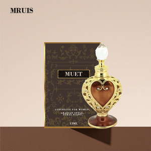 Luxury 15ml Glass Dropper Bottle Screw Cap Dubai Arabic Heart-Shape Essential Oil for Skin Care Travel <strong>Sets</strong> <strong>Perfume</strong> <strong>Mini</strong> - Product Image 3