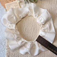 Dentelle plissée double couche en mousseline de 6 cm avec perles incrustées, accessoire à franges volantées pour chouchous à cheveux
