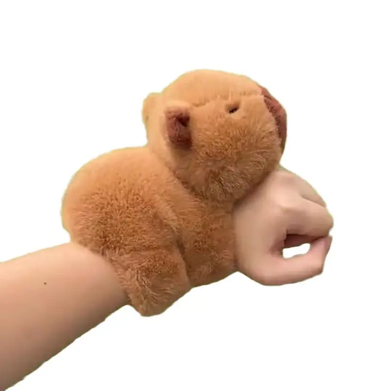 Stuffed Animal Soft Capivara Toys Pop Circle Plush Toy Hand Band Plush Capybara Slap Circle Capybara Bracelet