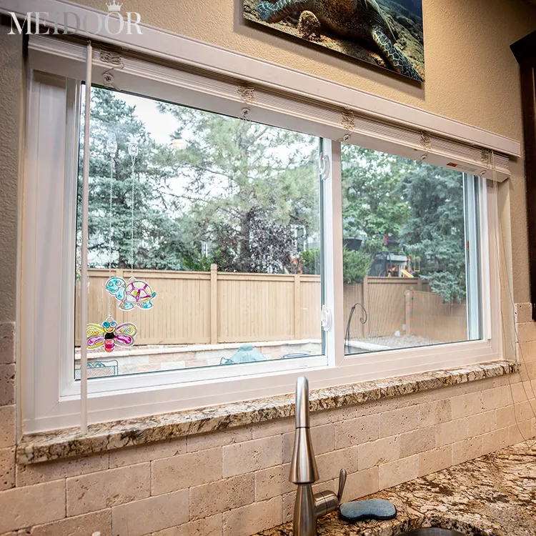 Phòng vườn Kim loại đơn giản Khung nhôm tùy chỉnh trượt tối màu xanh lá cây phản chiếu kính cửa sổ
