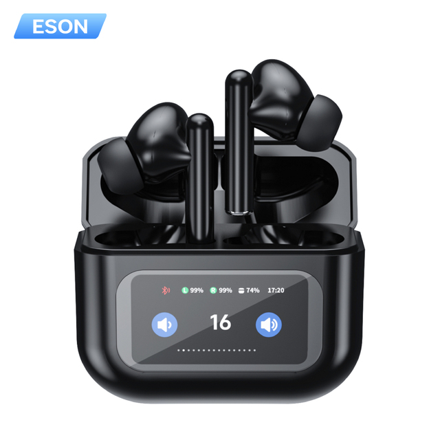 ESON JL Chipset In-Ear TWS Earbuds ANC Active Noise Cancelling LED Touch Screen IPX2 Waterproof for 5.4 Wireless Earbuds