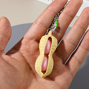 Porte-clés à presser infini en plastique en forme d'arachide, jouet sensoriel fantaisie anti-anxiété et anti-stress - Product Image 3