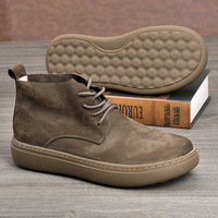 Bottes mi-mollet en daim pour homme, doublure en coton, doublure en polaire, semelle extérieure en caoutchouc, semelle intermédiaire en EVA amortie, toutes saisons, vêtements décontractés d'extérieur
