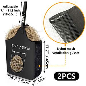 Custom Wheeled Horse <b>Hay</b> Storage Carry Bags Factory Directly Free Samples Horse <b>Feeder</b> 600D PVC <b>Hay</b> Bale Bag for Horse - Product Image 6